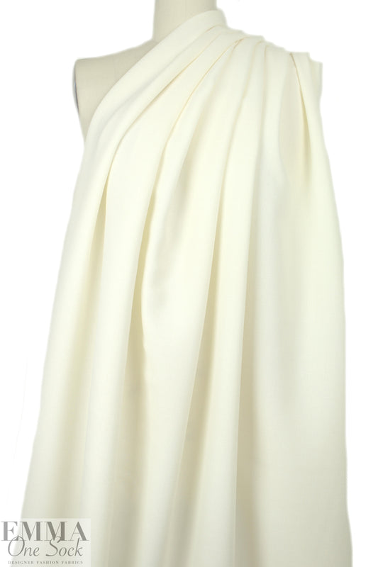 Italian ivory stretch wool doublecloth crepe