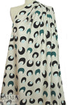 NY designer 'moon dots' graphic wool blend crepe