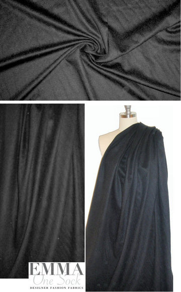 Mi11y Italian wool/cashmere brushed woven - black