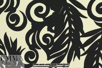 famous designer stylized swirl wool crepe woven