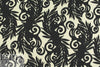 famous designer stylized swirl wool crepe woven