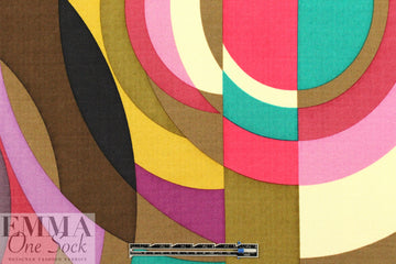 famous designer colorblock graphic wool crepe woven