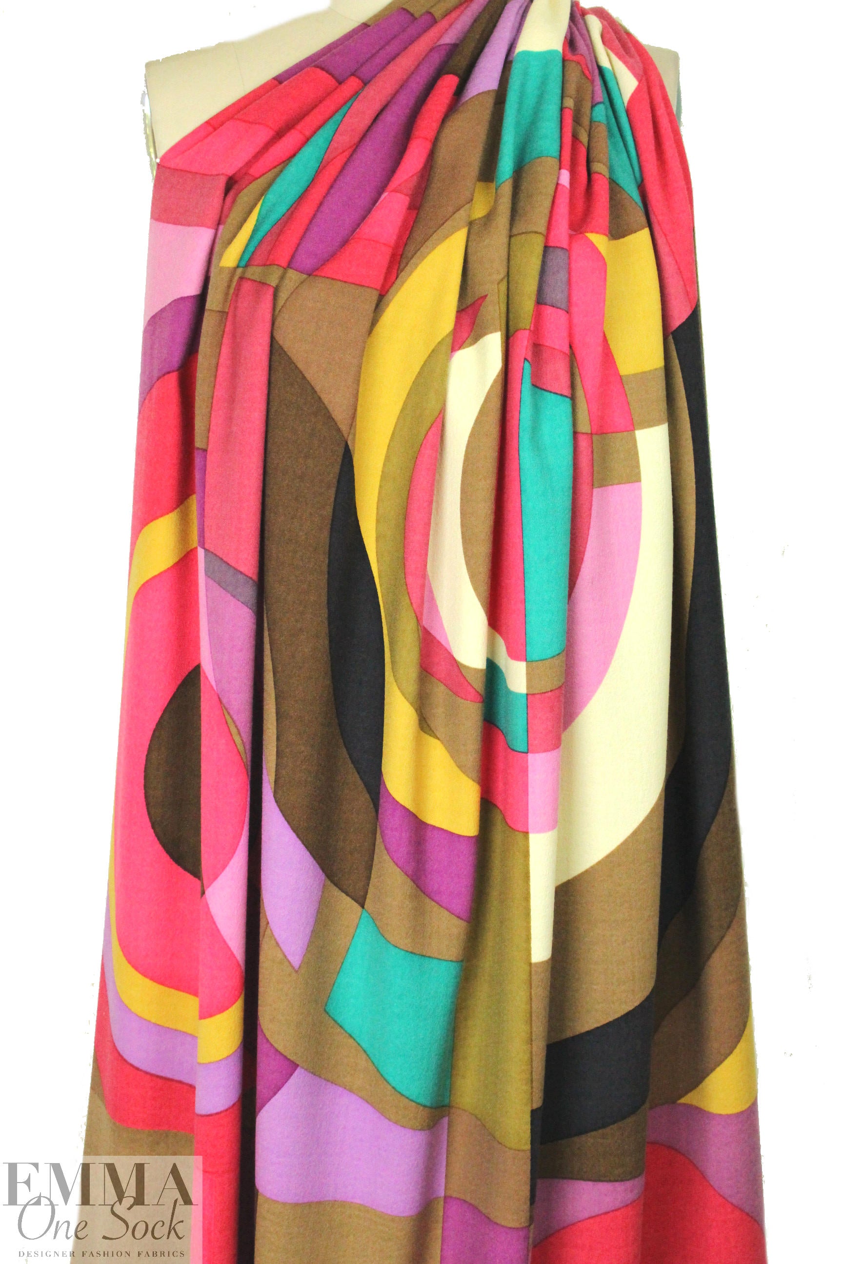 colorblock graphic wool crepe woven 1 panel