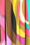 famous designer colorblock graphic wool crepe woven