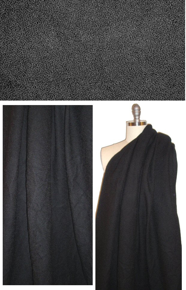 NY designer textured wool heavy crepe - black