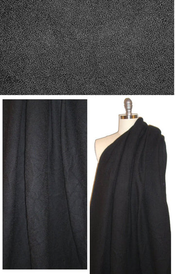NY designer textured wool heavy crepe - black 2 yds
