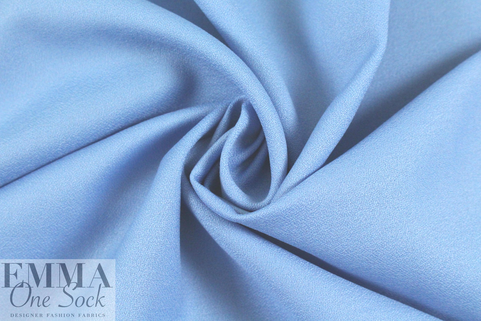 100% wool crepe - FRENCH BLUE 1 yard