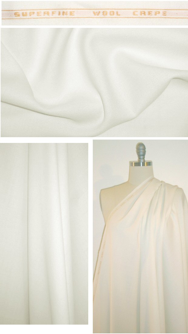 100% wool crepe - IVORY 1.25 yds