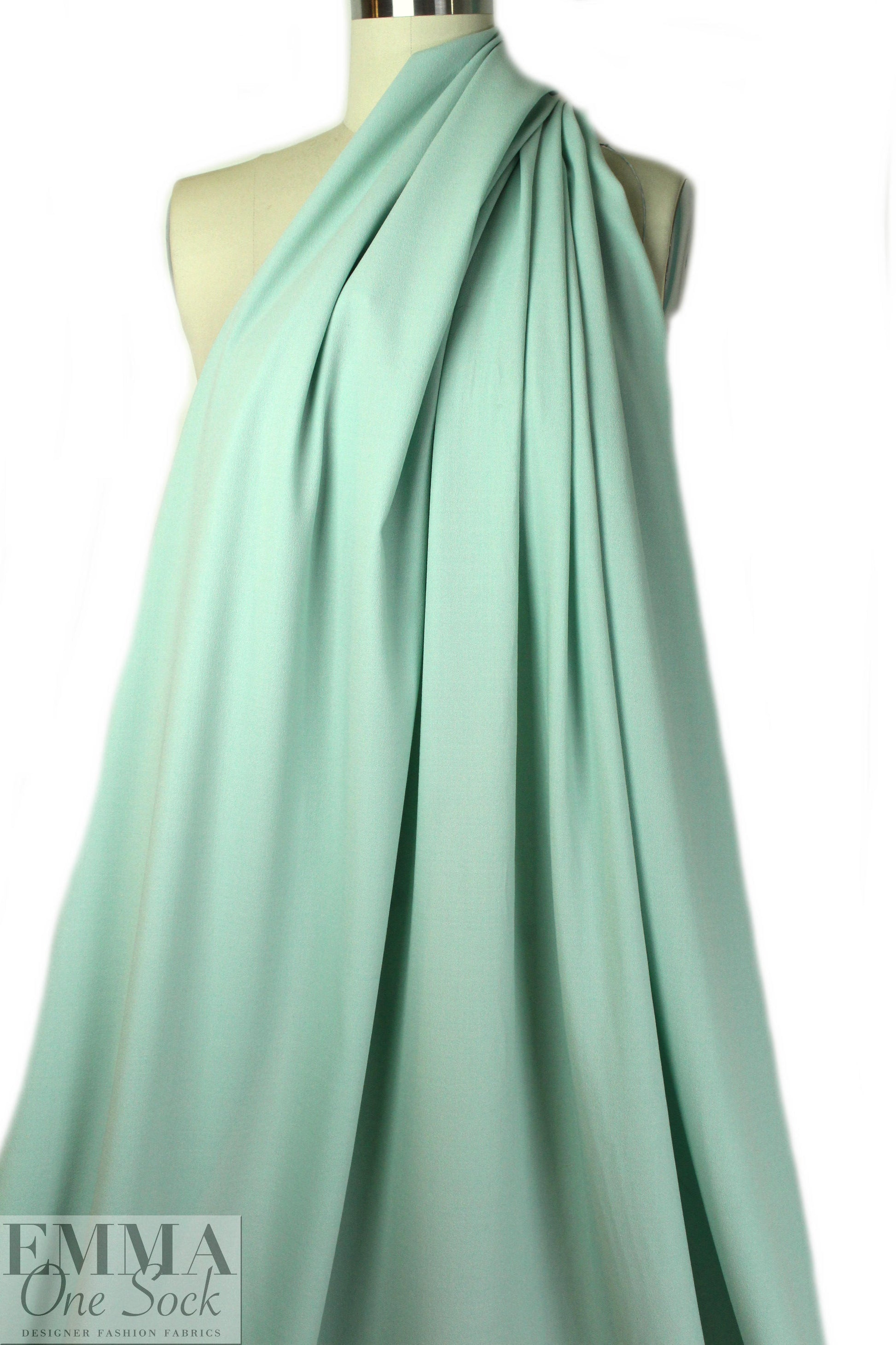 Lanerie Grosber stretch wool crepe - mint 1.75 yds