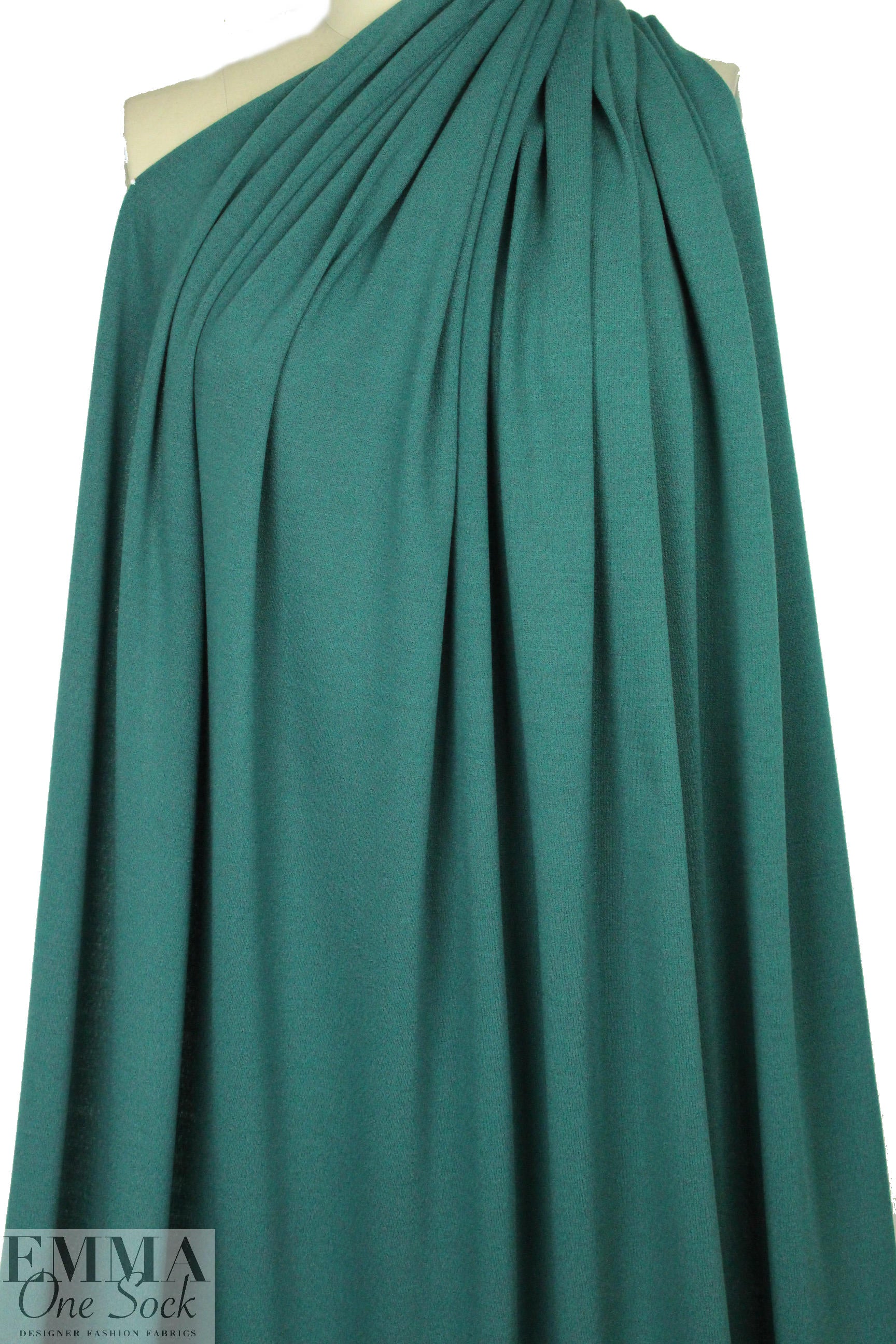 wool crepe sweater knit - marsh teal .875 yds