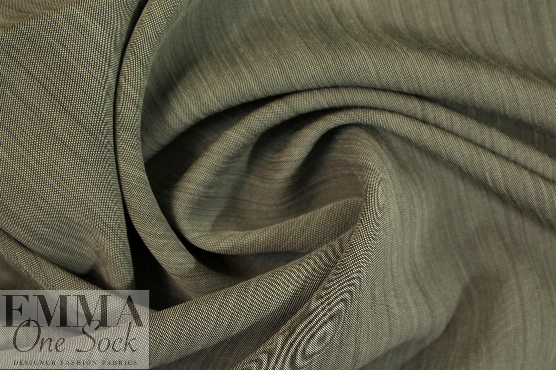 Italian wool blend 'denim' woven - graphite
