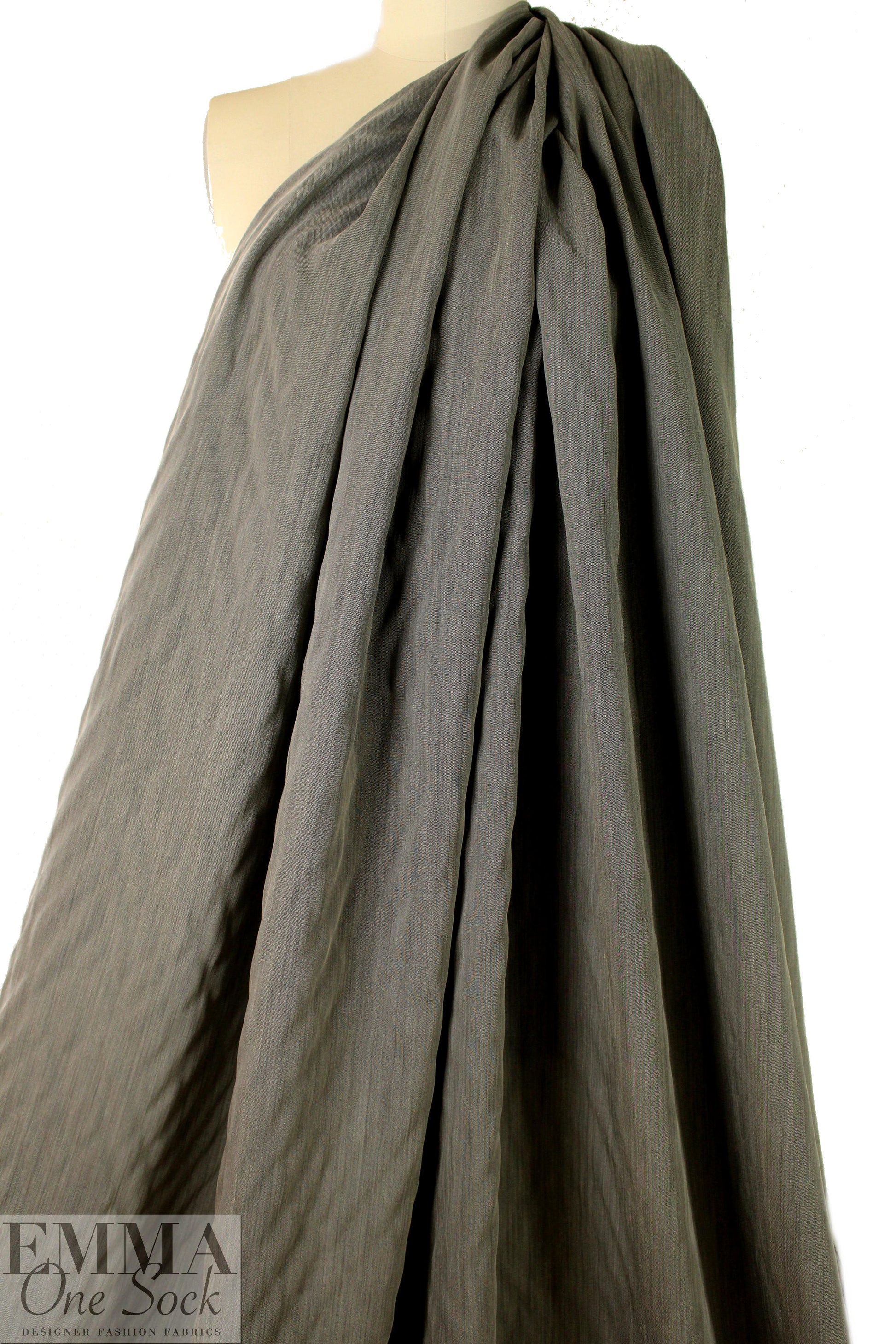 Italian wool blend 'denim' woven - graphite 1.5 yds