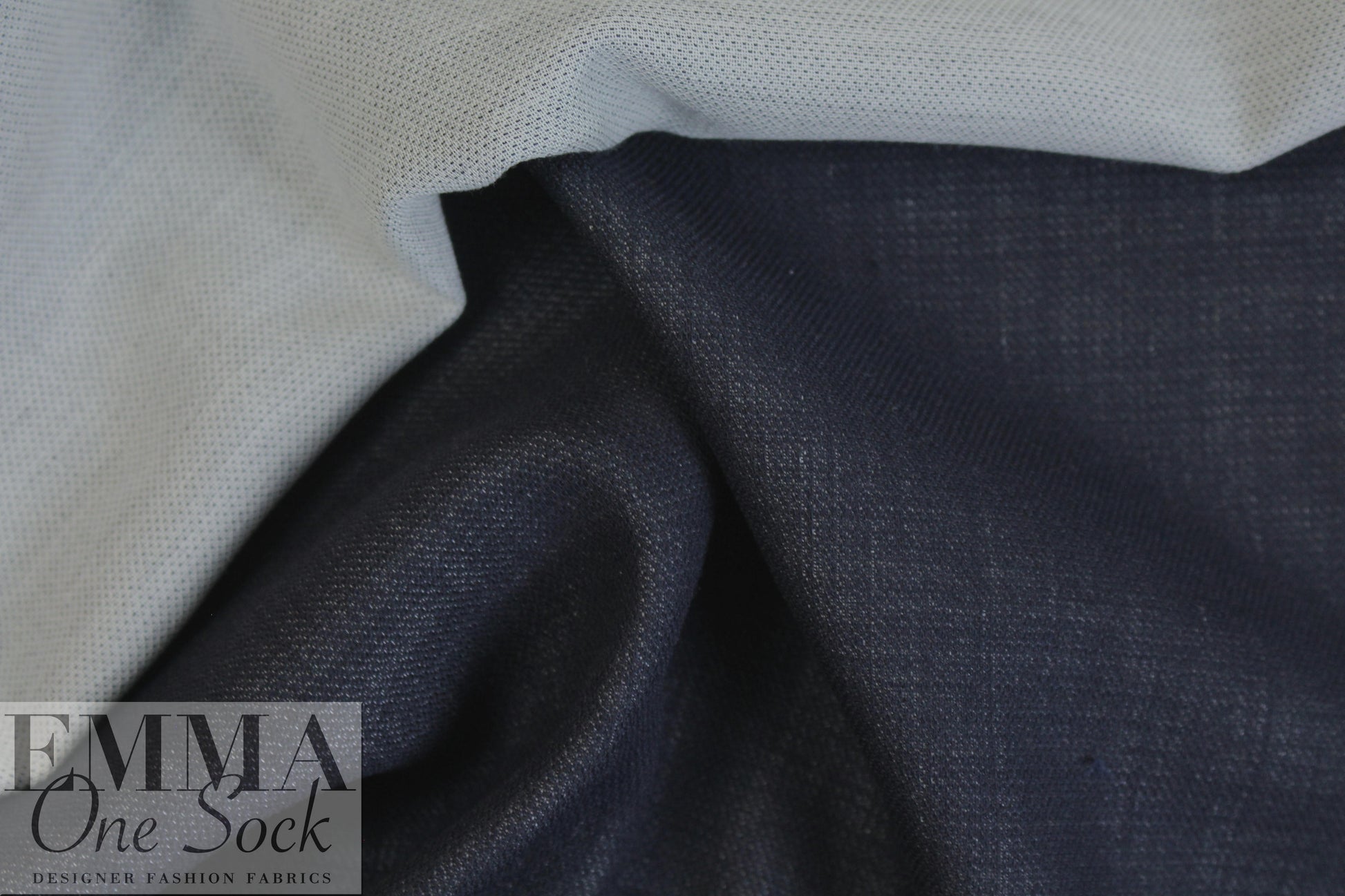 Italian wool double-sided woven - midnight/stone