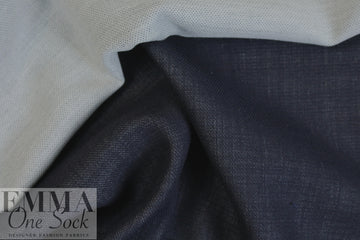 Italian wool double-sided woven - midnight/stone