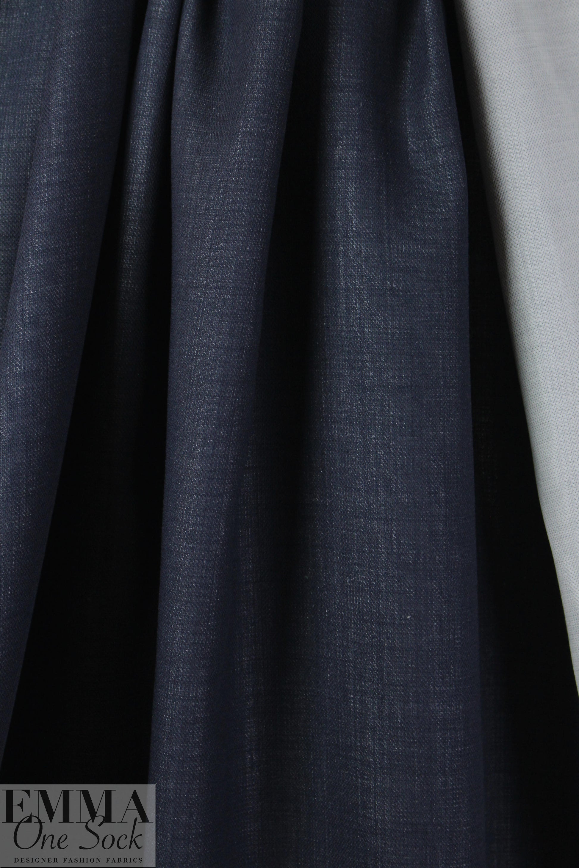 Italian wool double-sided woven - midnight/stone
