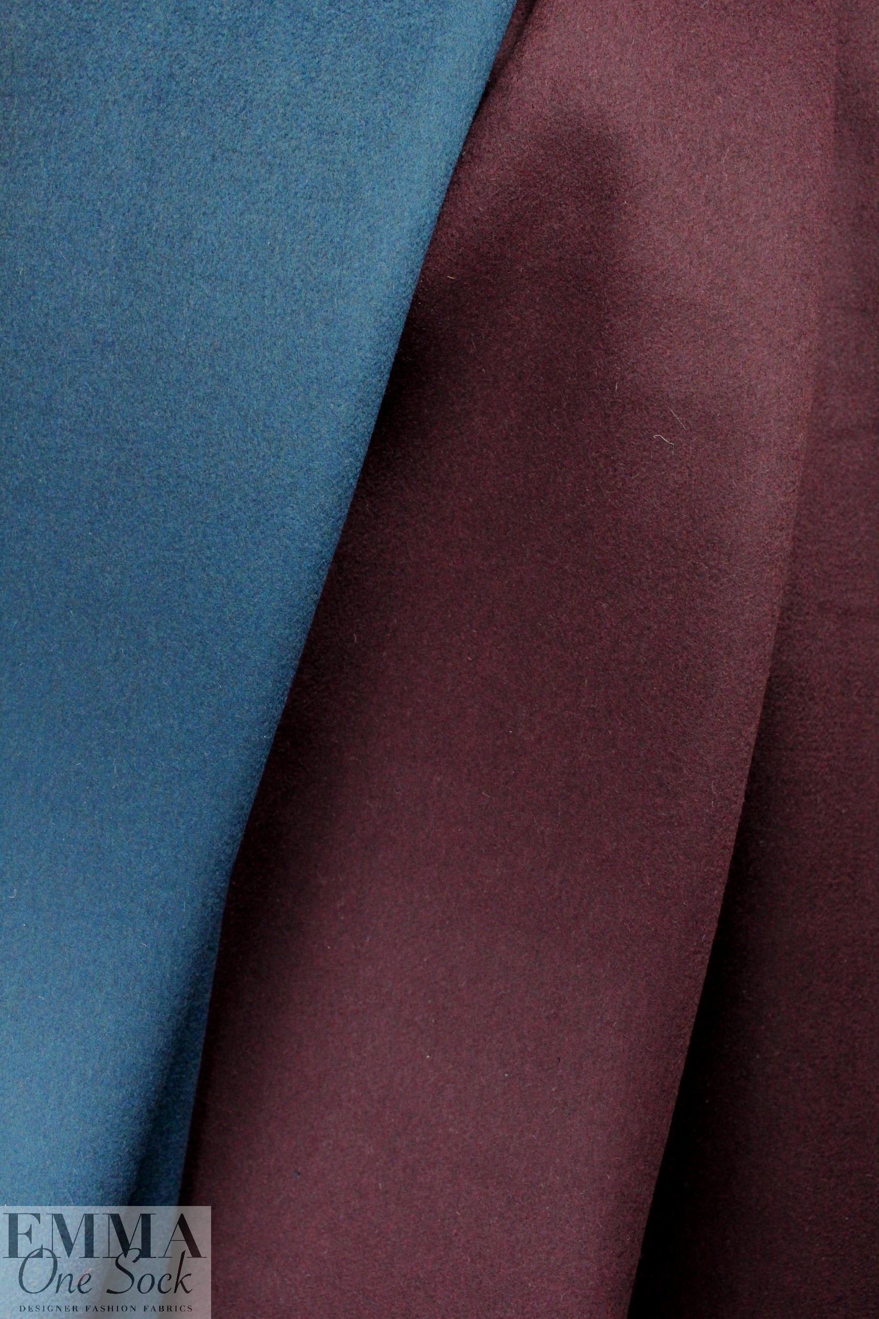 Italian wool blend doublecloth coating - legion/plum