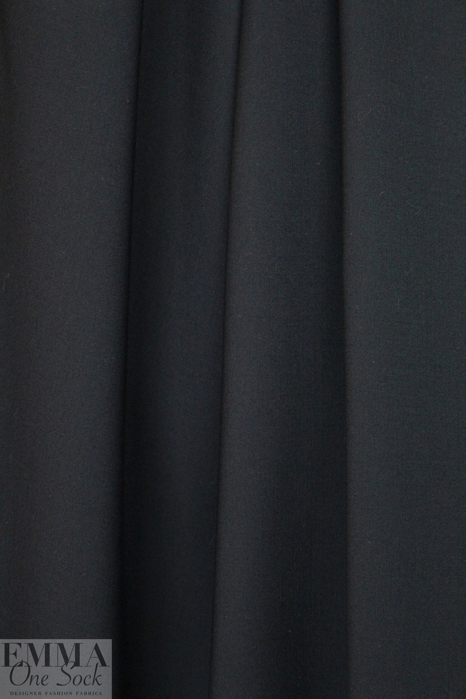 famous designer virgin wool stretch doublecloth - black
