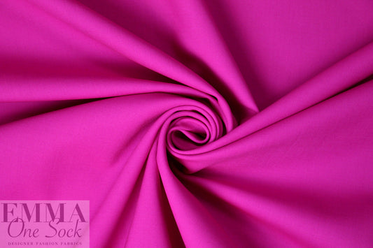 famous designer virgin wool stretch doublecloth - hot pink