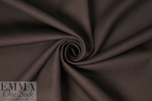 famous designer virgin wool stretch doublecloth - mahogany
