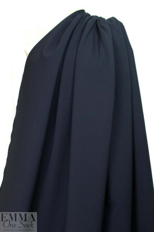 famous designer virgin wool stretch doublecloth - midnight