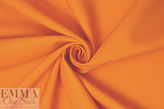 famous designer virgin wool stretch doublecloth - mandarin 1.875 yd