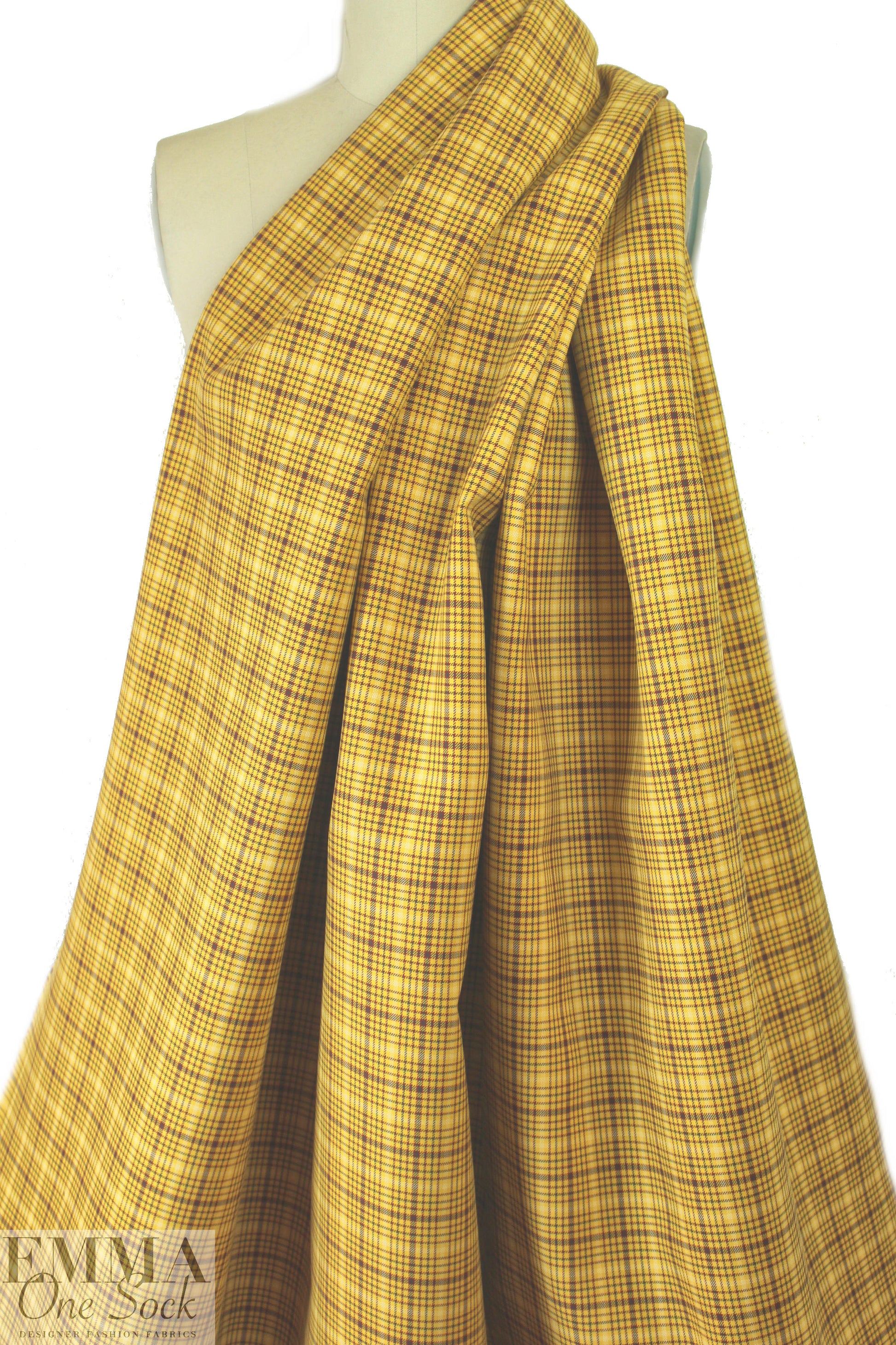 famous designer cotton plaid doublecloth