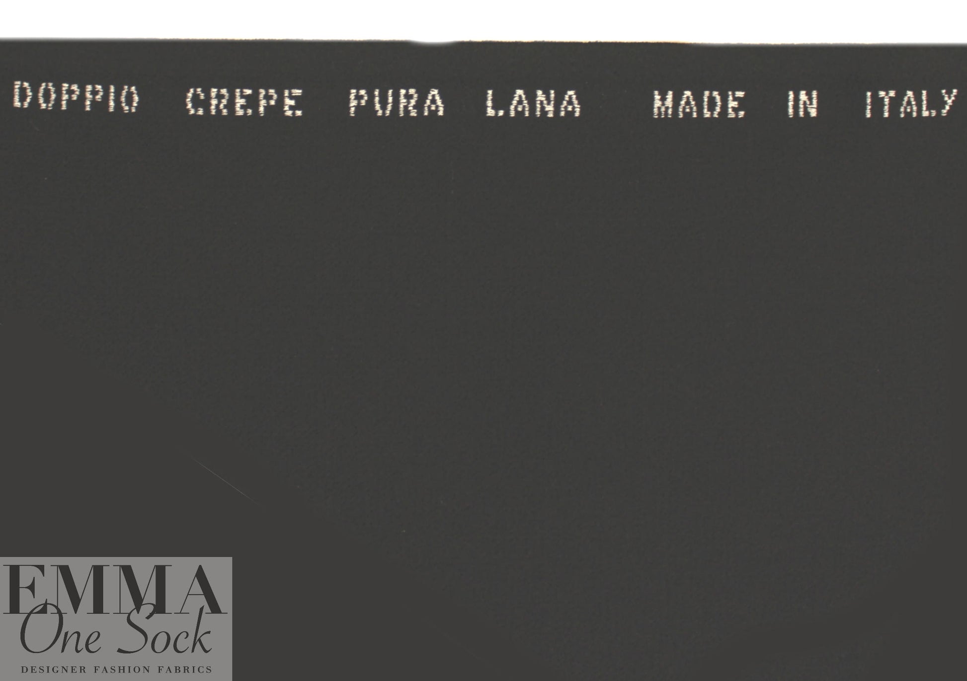 Italian black stretch wool doublecloth crepe 1.75 yd