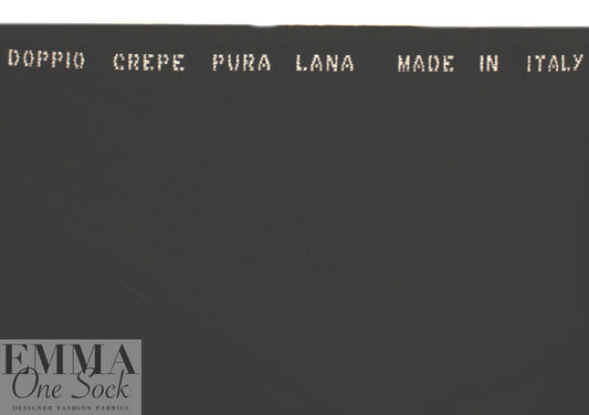 Italian black stretch wool doublecloth crepe 1.75 yd