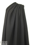 Italian black stretch wool doublecloth crepe