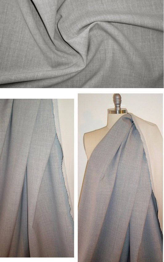 Italian stretch wool doublecloth suiting - gray heather