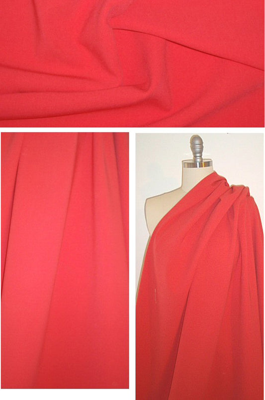 Italian stretch wool doublecloth suiting - coral red