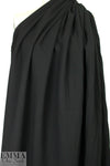Italian black stretch wool doublecloth crepe