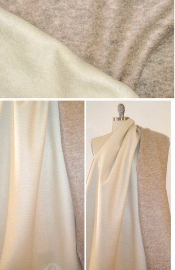 Italian double sided boiled wool fleece - oatmeal heather