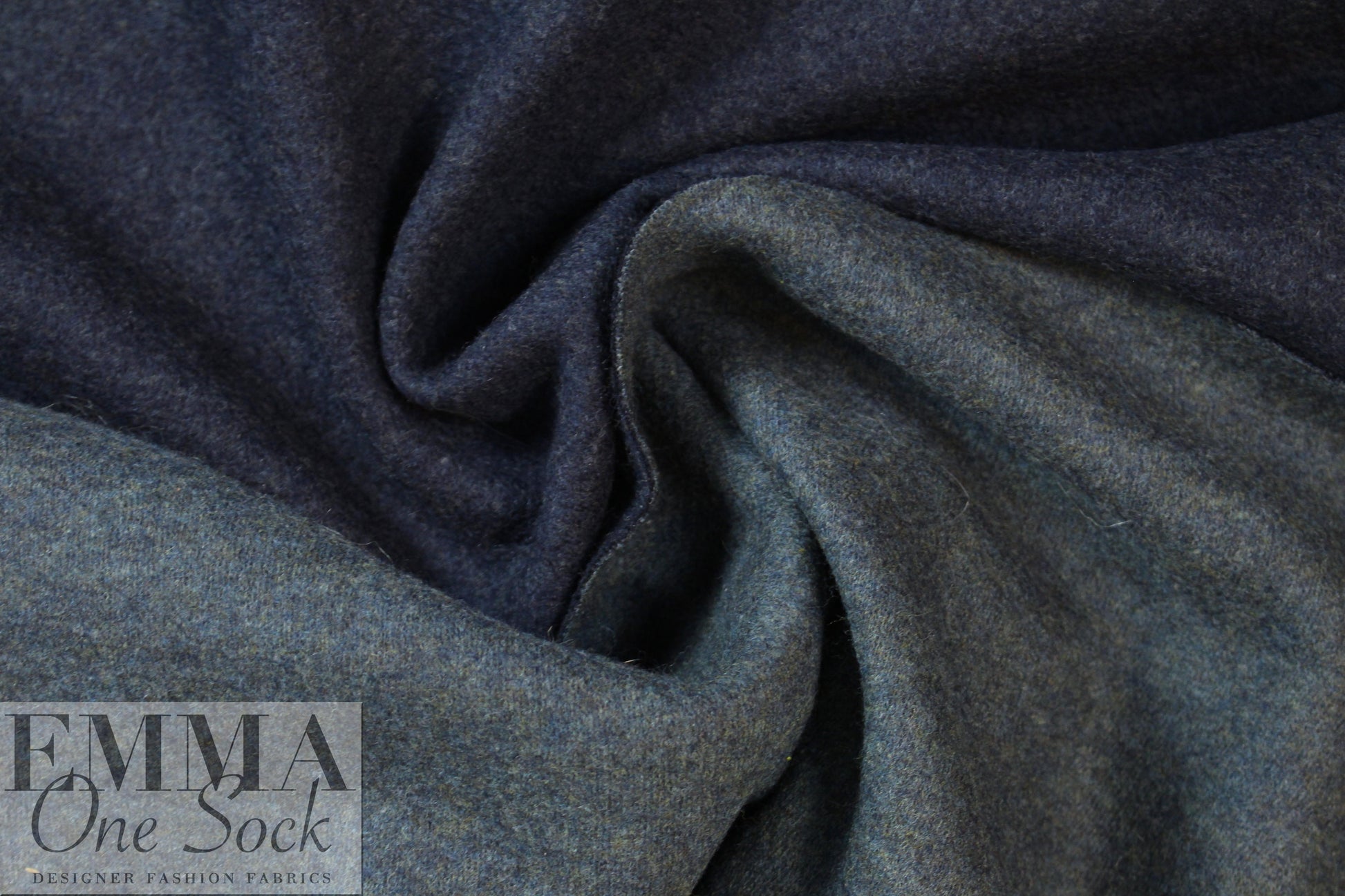 Italian two-sided wool doubleknit - navy/bluestone