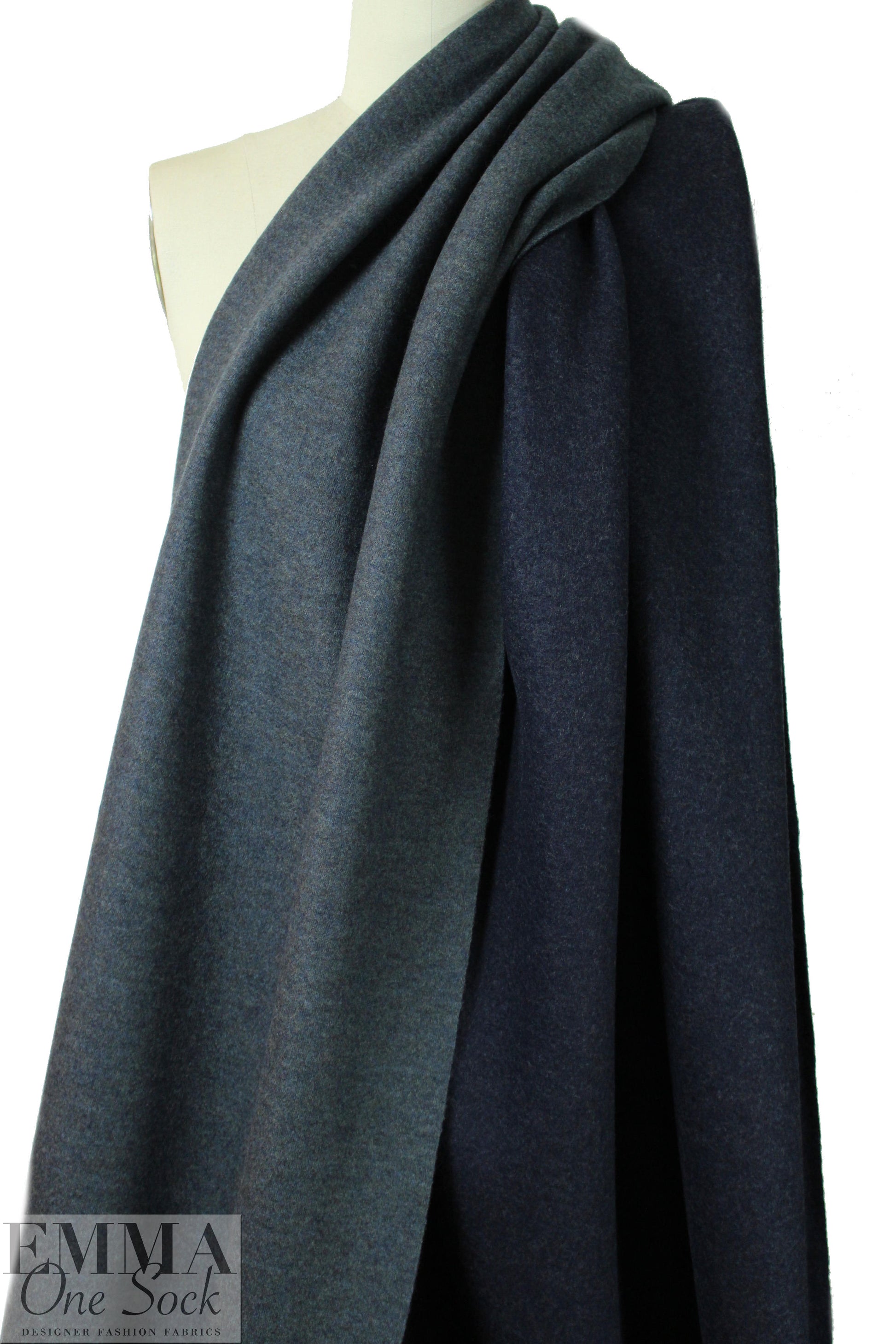 Italian two-sided wool doubleknit - navy/bluestone