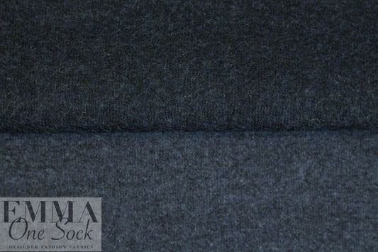 Italian two-sided wool doubleknit - sapphire/charcoal 1 yard
