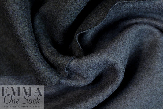 Italian two-sided wool doubleknit - sapphire/charcoal