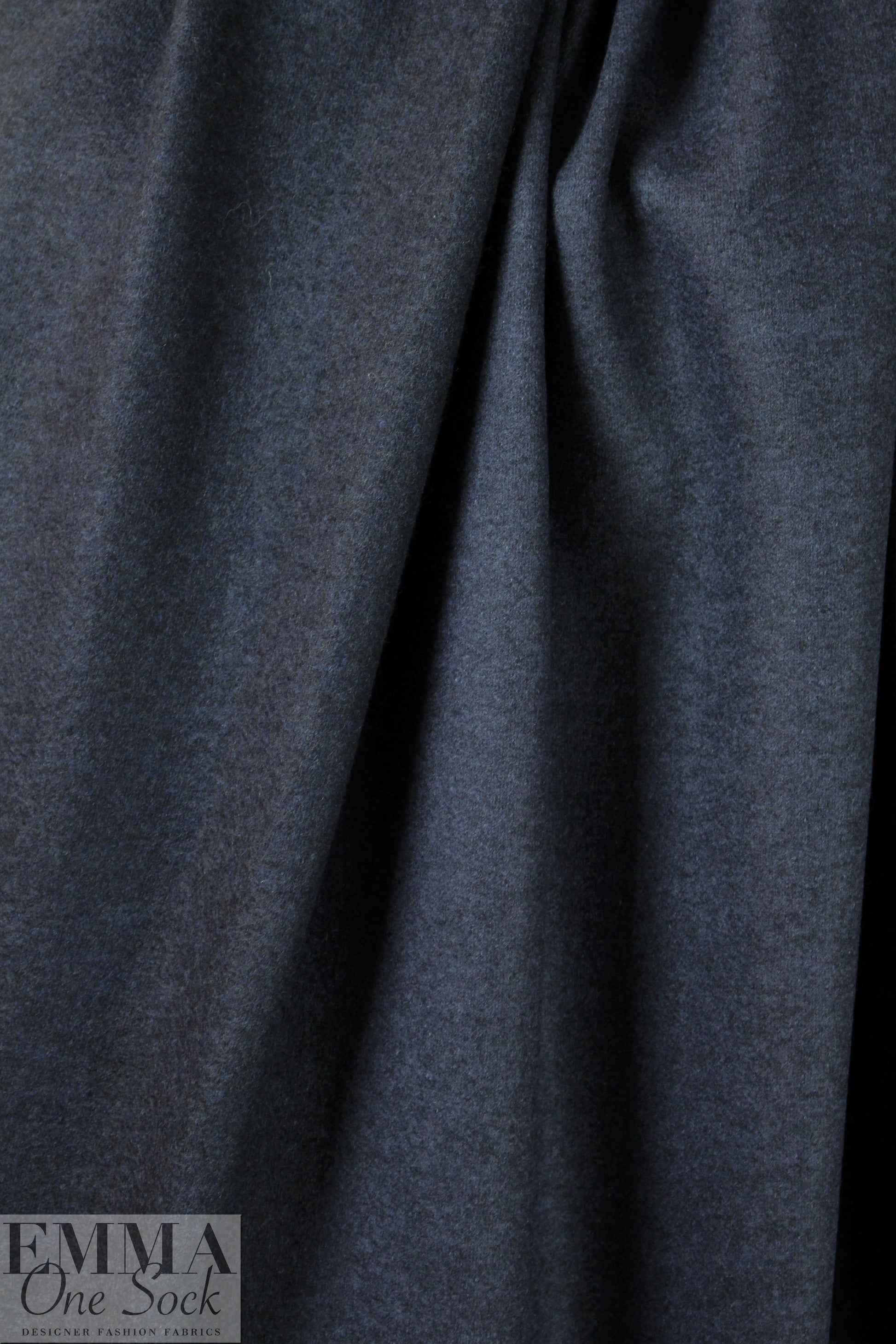 Italian two-sided wool doubleknit - sapphire/charcoal
