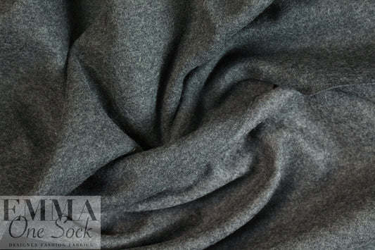 CA designer two-sided wool blend knit - charcoal 2 yd
