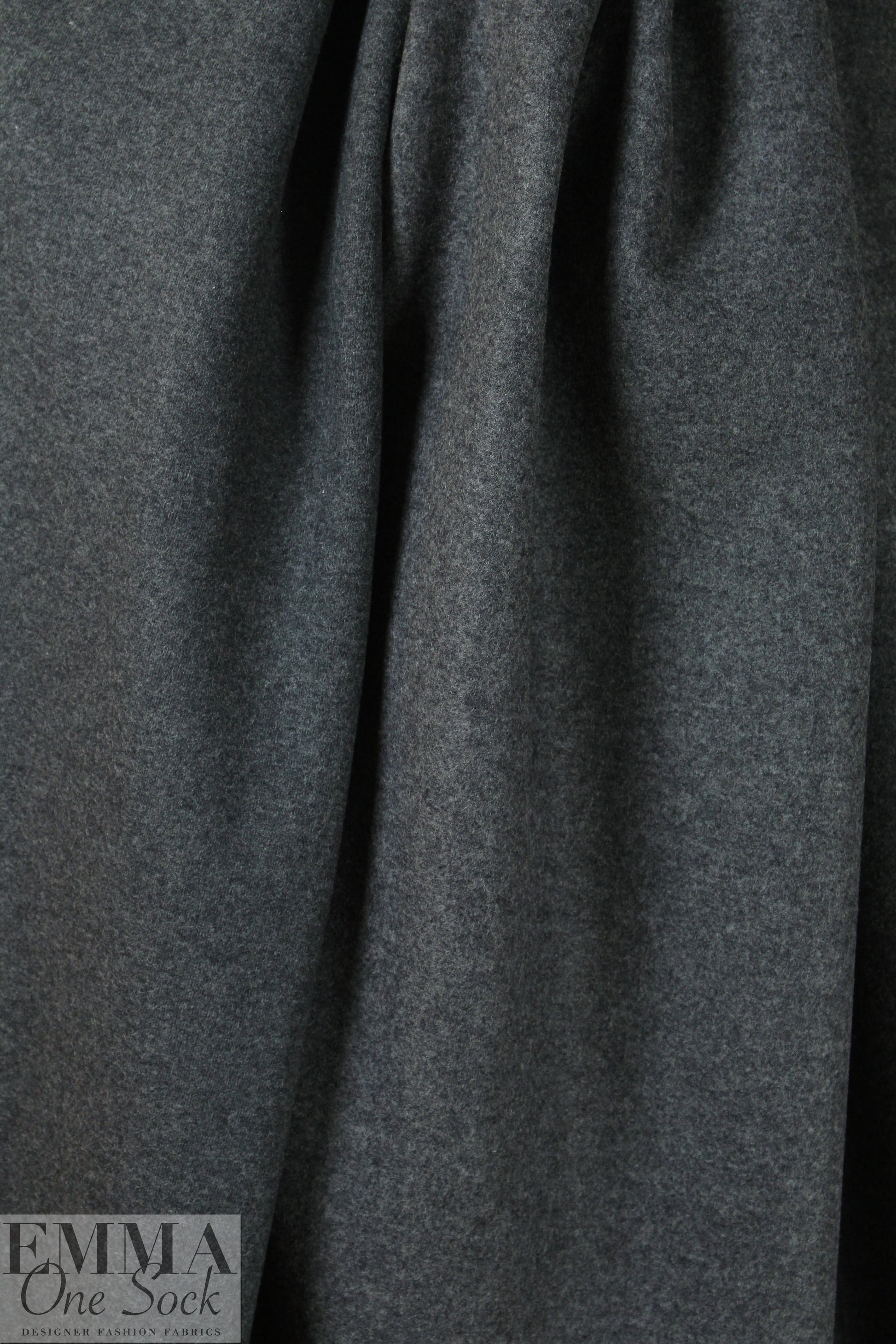 CA designer two-sided wool blend knit - charcoal 2 yd