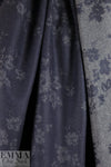 Italian virgin wool double face woven - navy floral .625 yds