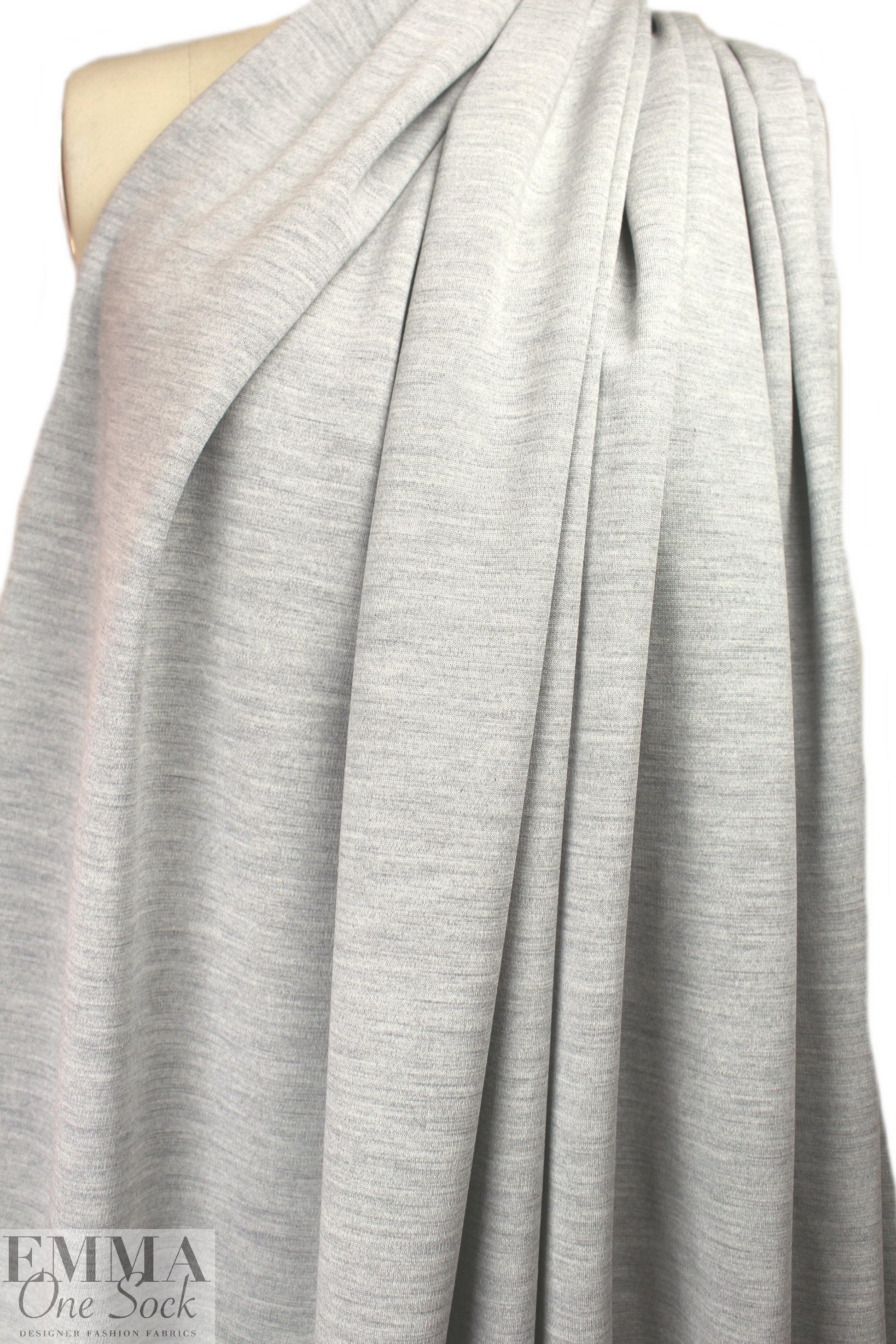 CA designer all wool doubleknit - light gray heather 1.66 yd