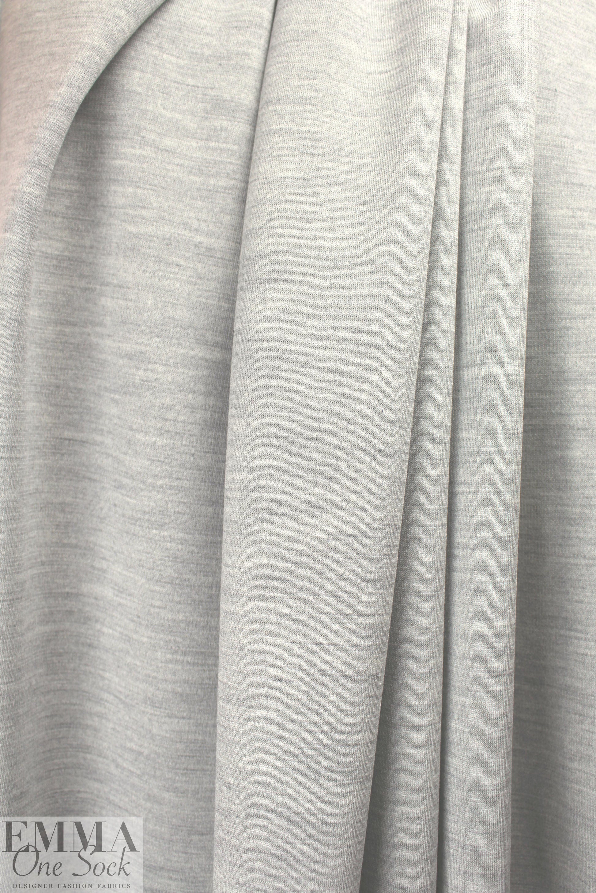 CA designer all wool doubleknit - light gray heather 1.25 yds