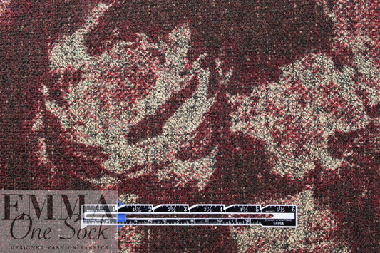 Italian 'auburn flower' wool blend doubleface woven 1.4 yd