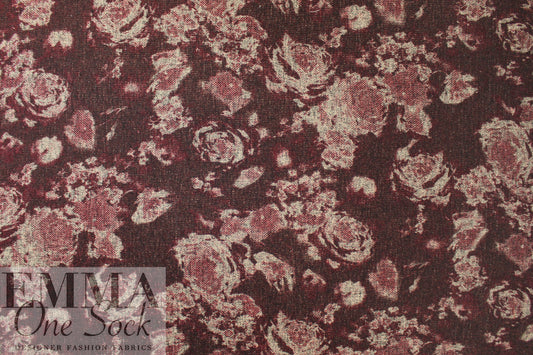 Italian 'auburn flower' wool blend doubleface woven 1.125 yds
