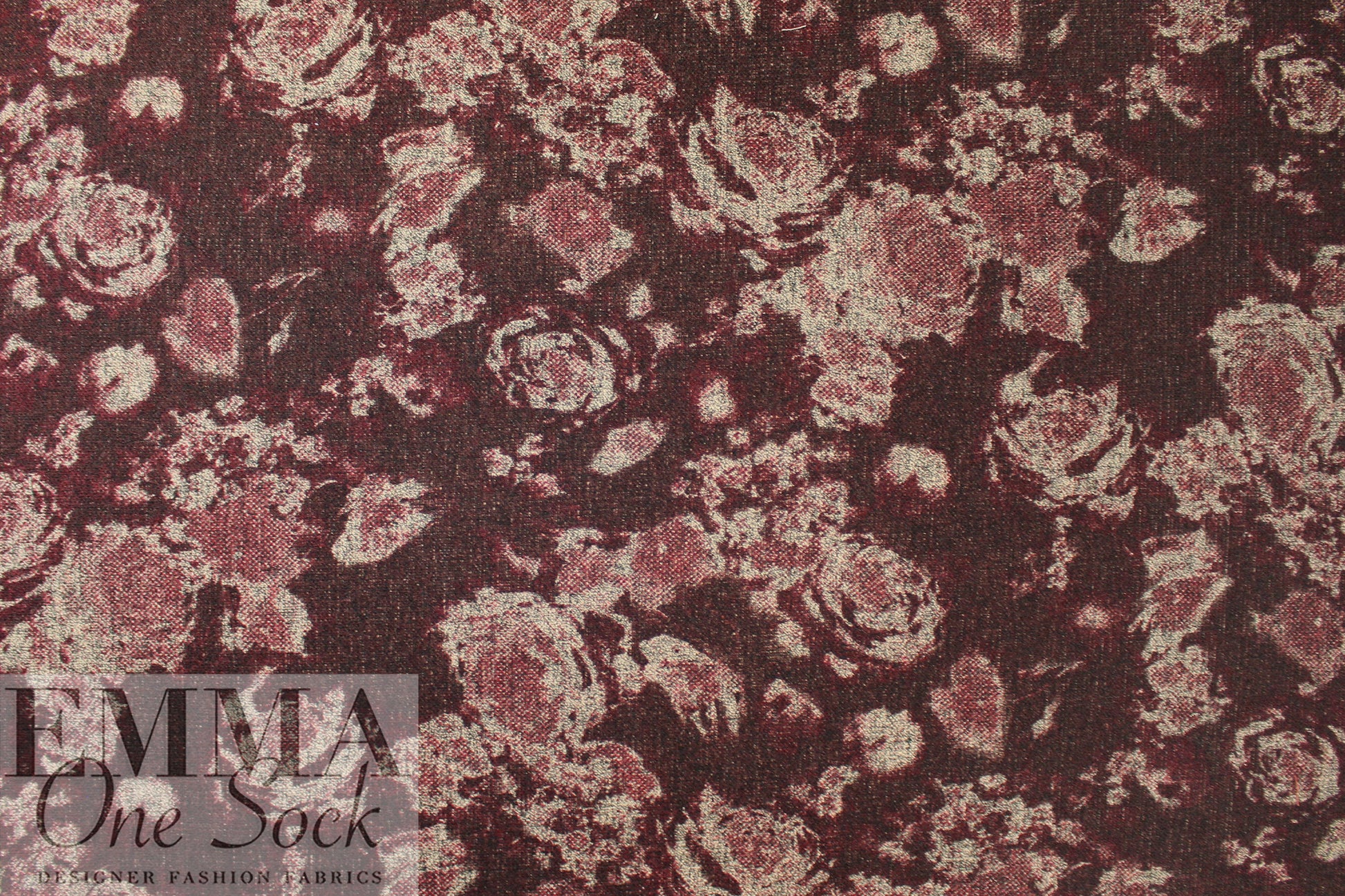 Italian 'auburn flower' wool blend doubleface woven 1.4 yd