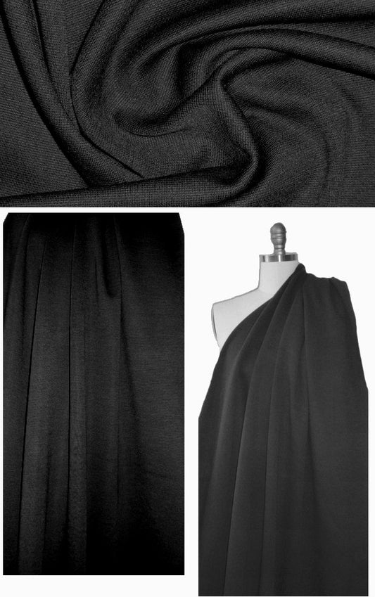 famous designer wool blend doubleknit - black