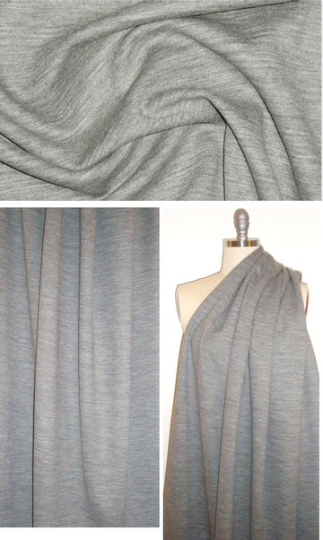 Italian wool/lycra ponte - warm gray heather .875 yds