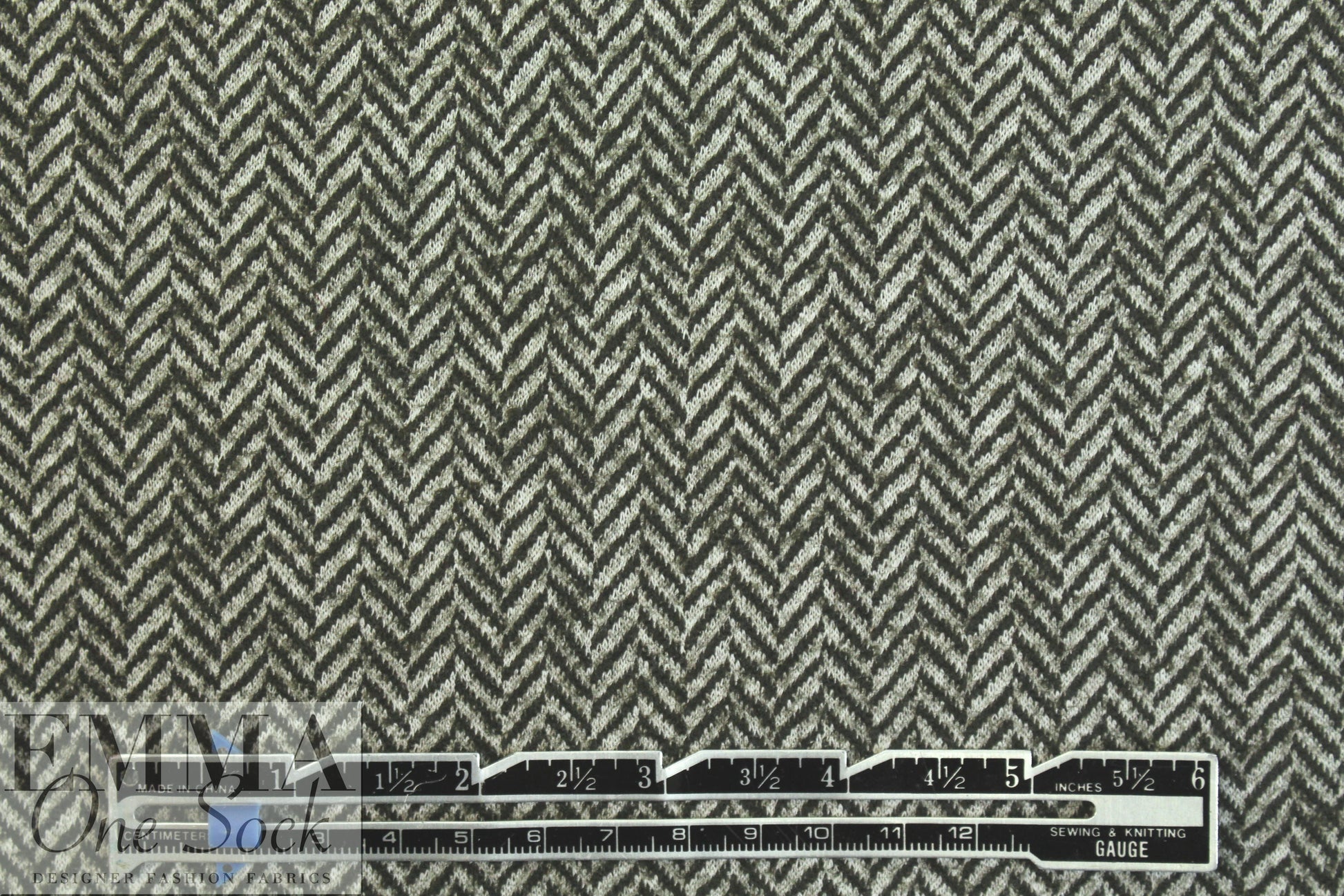 Italian wool herringbone doubleknit - olive-black/white 1 yard