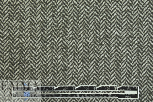 Italian wool herringbone doubleknit - olive-black/white 1.75 yds